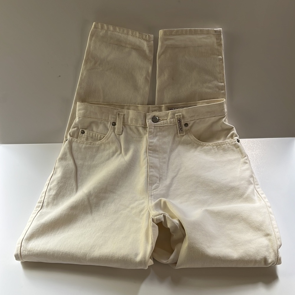 Vintage 80s Sasson Mom Jeans Ecru White Denim High Rise Tapered